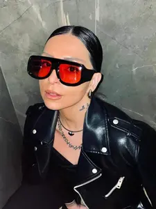 Unisex Oversized Square Thick Frame, Trendy Modern Casual Sunglasses for Everyday Use, Trendy Styling Sunglasses, Fashion Accessories for Outdoor Activities, Summer Trendy Sunglasses