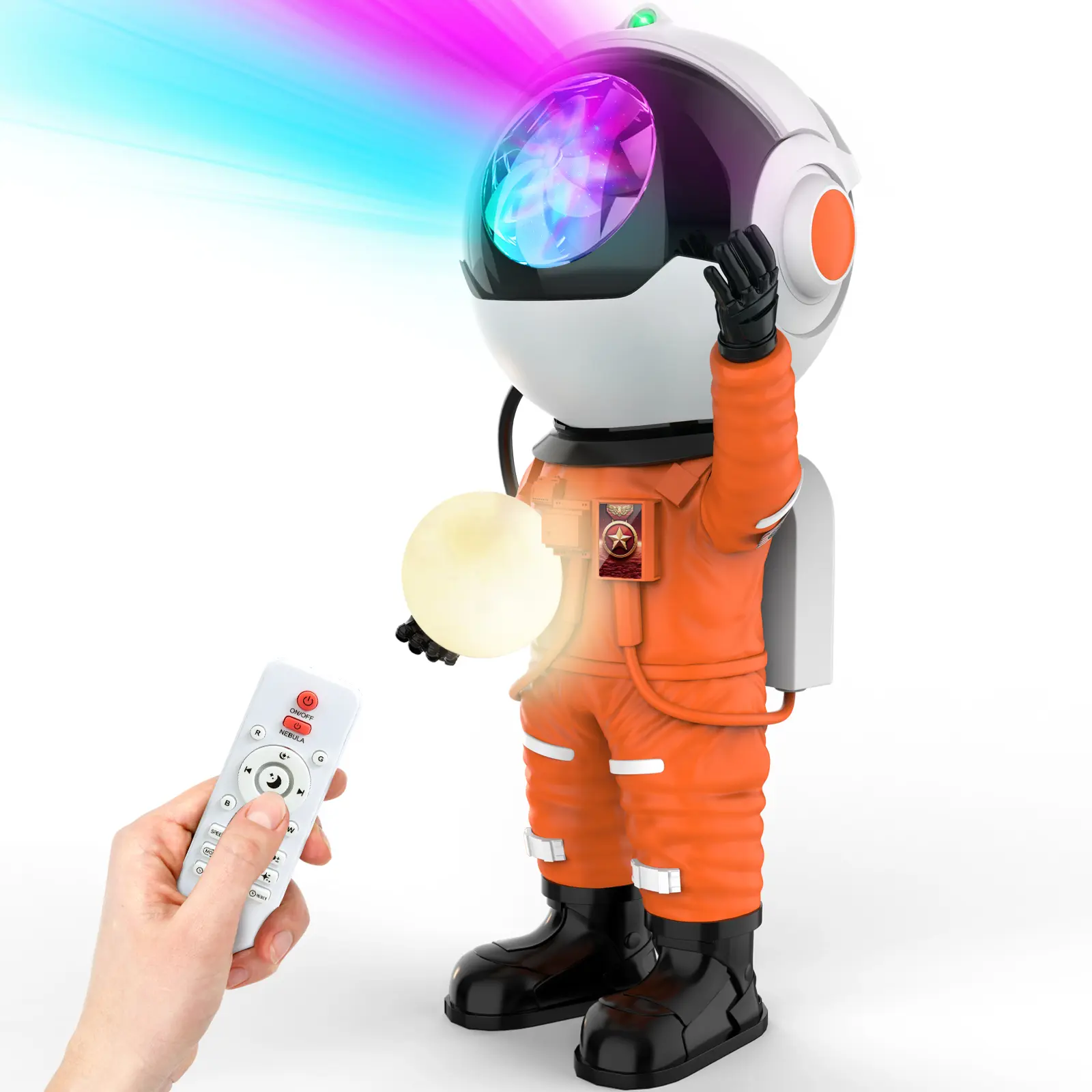 Rossetta Plastic Astronaut Space Projector - LED Bedroom Night Light with Remote, Party Lights, Gift Ideas for Teens & Kids, Home Decor, Astronaut Projector