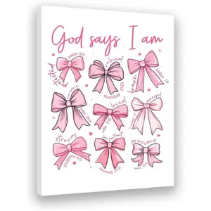 Attractive pink bow wall decoration, a Home Decor Accessory, suitable for pink rooms, bedrooms, bathrooms or dormitories. It is a beautiful interior decoration item for young girls, and also a motivational Bible verse wall decoration with bow patterns.
