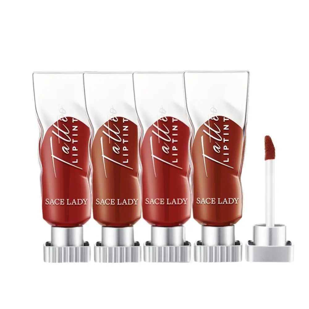 Long-lasting Matte Lip Gloss, 4pcs/set Waterproof Easy Coloring Lipstick for Festival Gift, Hydrating Moisturizing Matte Lipstick for Girls & Women, Makeup, Hydrate