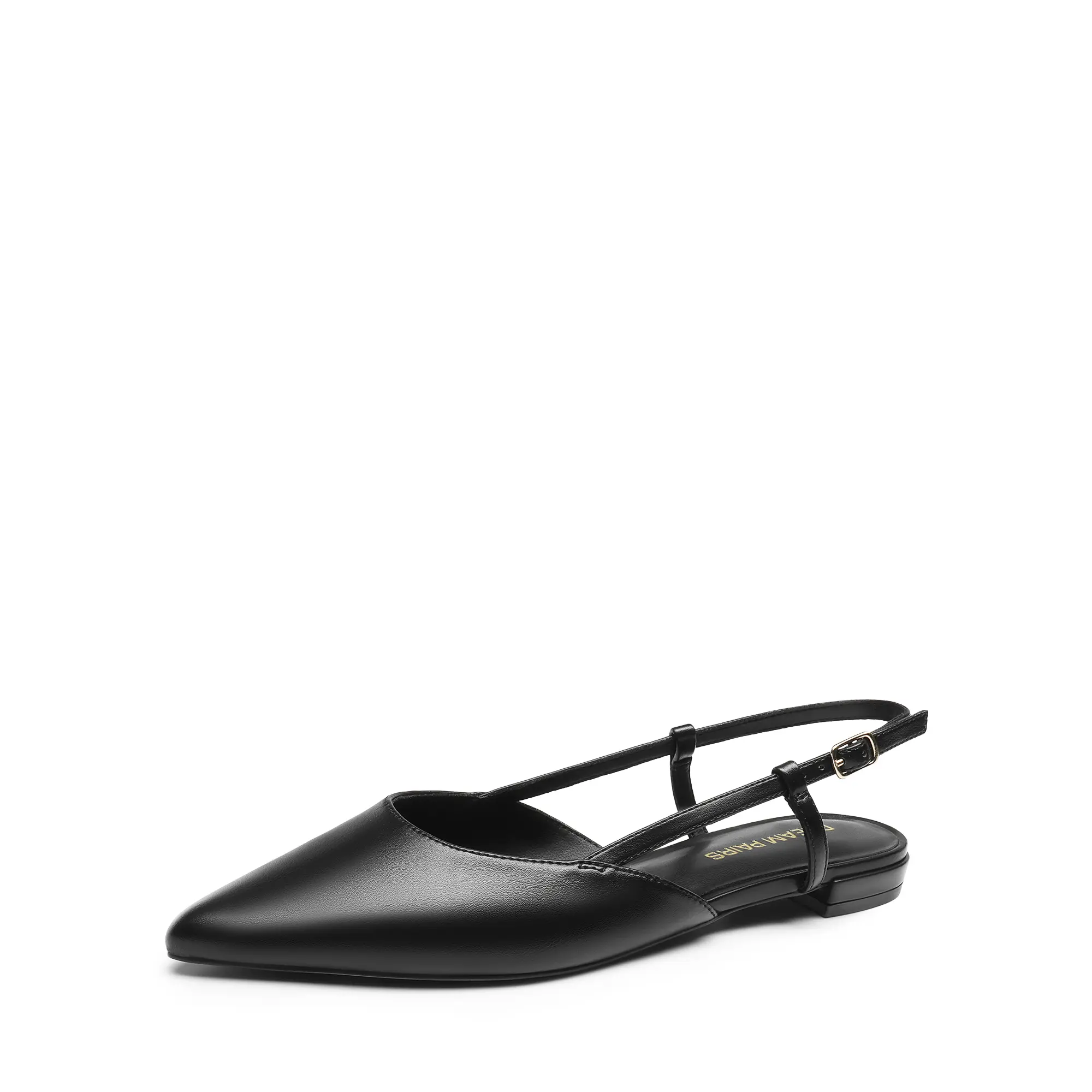 DREAM PAIRS Women's Pointed-Toe Slingback Ankle-Strap Buckles Dressy Ballet Flats - Elegant Feminine Adjustable Strap Low Heel Footwear for Work, Party, Ankle-Strap Ballet Flats