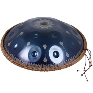 Blue 10-note Mandala Handpan Drum, Outdoor Camping Parent-Child Interactive Instrument for Adult Beginners and Children's Early Education