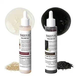 Naluues 2-Step Facial Essence Set: Black Rice Exfolianting essence – Daily Soliating Serum for Deep Pore Cleansing, Dead Skin & Blackhead Removal + Millet moisturizing Essence for Smoothing, Healthy-Looking Complexion Brightening