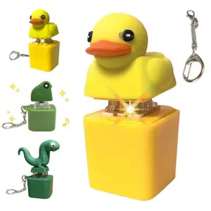 Stress-Relieving Clicky Keyboard Croaking Duck / Frog /Lizard Keychain Fidget Keychain Adult Used a Keychain or Decorative Piece