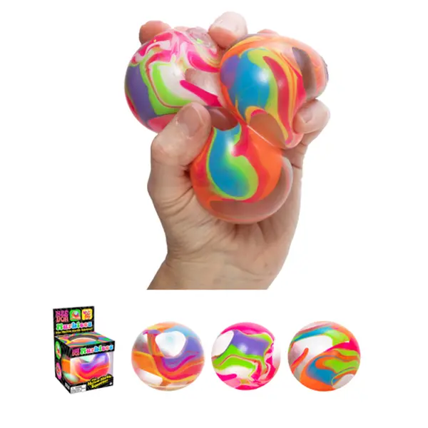 NeeDoh Marbleez - The squishy marble with a jelly twist - Glass like swirled globe - One random color - Ages 3+