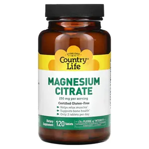 Country Life Magnesium Citrate, 120 Tablets