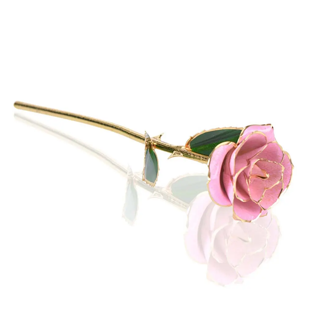 24K Gold Rose Flower Gilded Preserved Flowers Ornaments Gift for Valentine’s Day