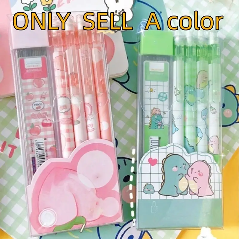 Cute Mechanical Pencil Set, Affordable Pencil 4 Counts/set 0.5mm Mechanical Pencil with Refill, Writing Stationery, School Supplies for School & Office