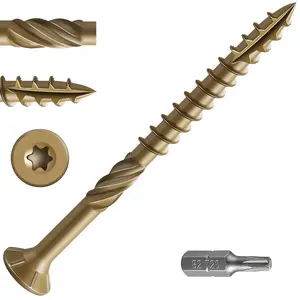 Deck Screws 2 lbs.Exterior Wood Screws, Rust Resistant epoxy Coated, Bronze, T25 Star Bit