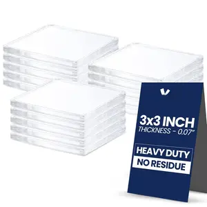 Double Sided Tape Squares, Clear Nano Tape, 15 3"x3" Pre-Cut Mounting Squares - Heavy Duty Adhesive for Wall Decor, Mirrors, Photo Frames, , Crafts, DIY, Industrial Use,  Projects