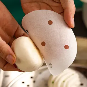 400 pieces of steamer paper, silicone oil paper, food-grade steamer pad paper, round steamer tray paper, silicone oil paper, steamed bun paper, baking paper, disposable steamer paper