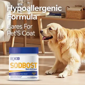 BIOKIB SODBOST Pet Skin & Coat Care Powder – Antioxidant Supplement for Dogs & Cats, Allergy & Itch Relief, Reduces Shedding, Hypoallergenic, Easy-to-Digest Powder Formula