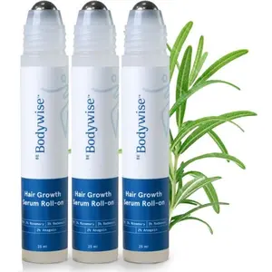Limited time!【Buy one get two free】Be Bodywise Advanced Hair Density Roll-On Serum 25 ml | 5% Saw Palmetto, 3% Rosemary, 1% Caffeine Herbasome &amp; 3% Fenugreek | Scalp Serum for Reduced Hair Fall | Men &amp; Women
