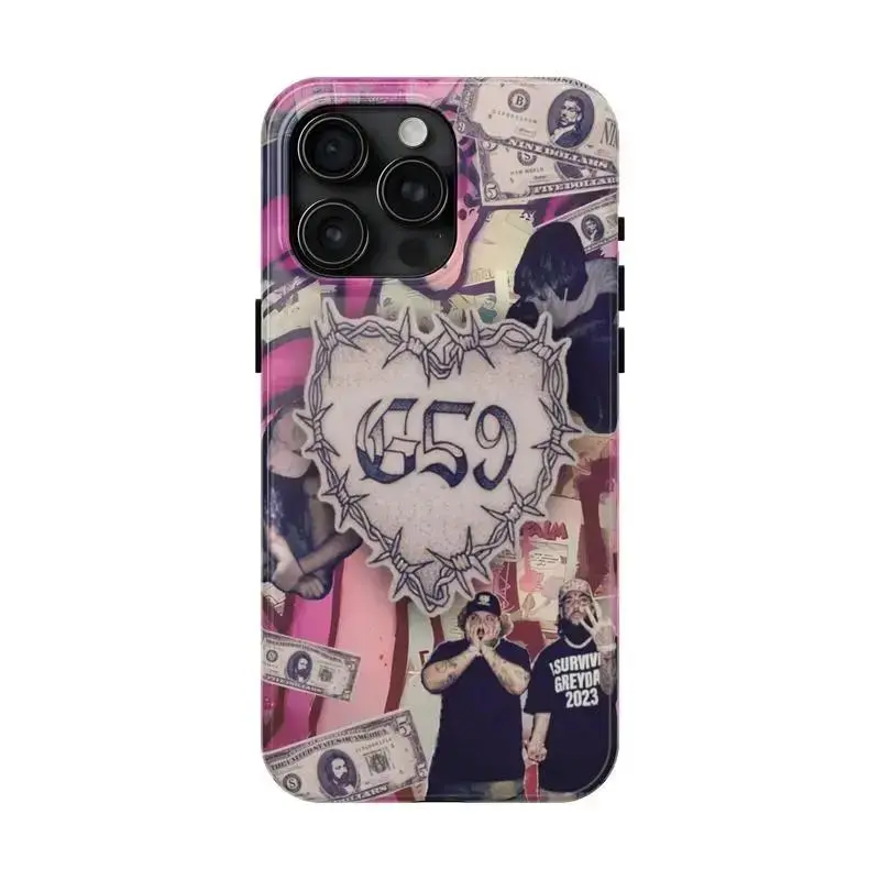 G59 Underground Hip Hop Rap Duo Custom Smartphone Case - Edgy Street Art Printing, Shock-Resistant Protection, Polycarbonate Rubber Accessory for iPhone 17 Pro Max,16,15,14,13,12,11