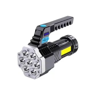 Serene Shoppe Torch Searchlight Handheld Portable LED Flashlight - USB Rechargeable & Battery-Powered