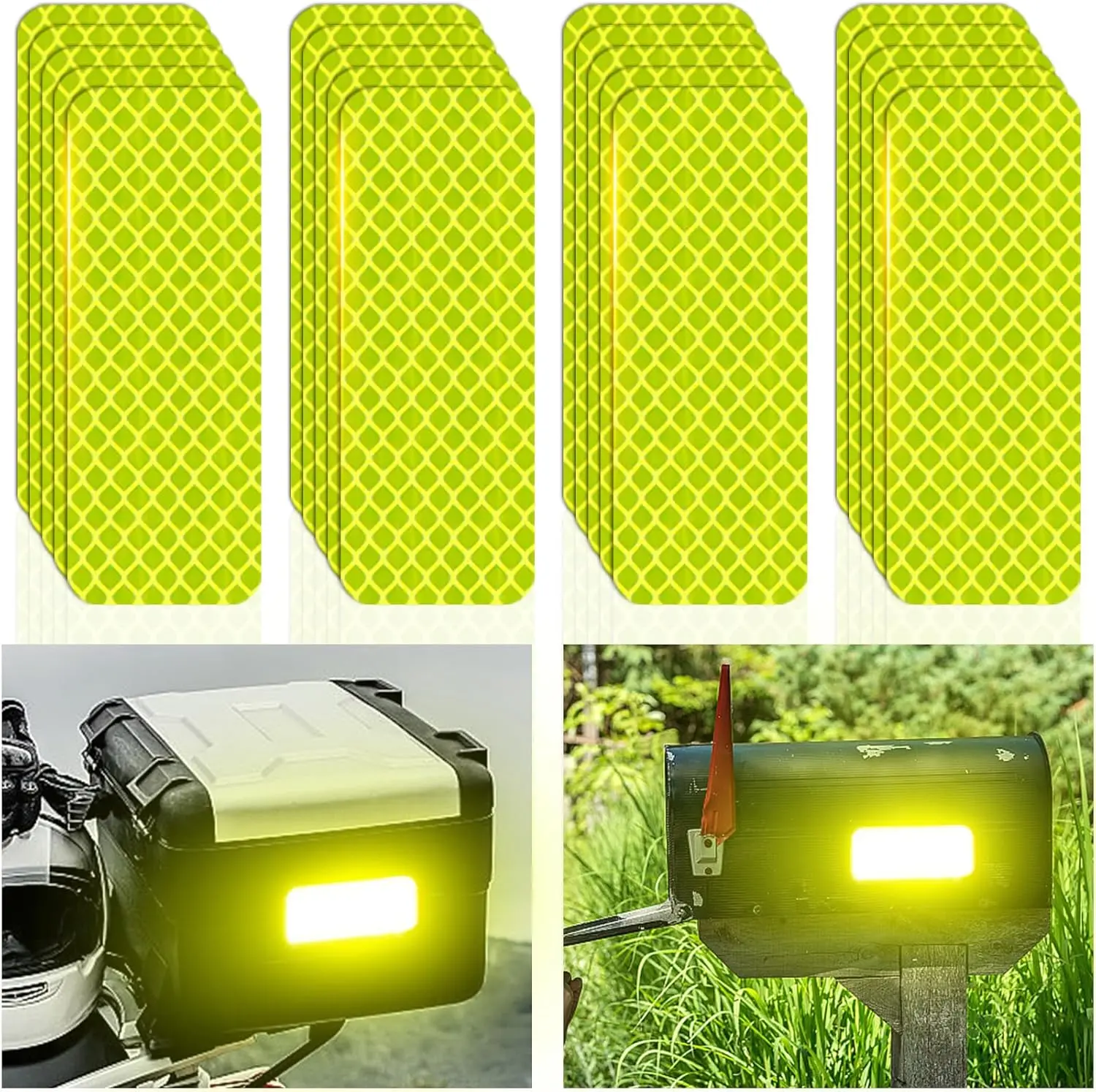 30 PCS High Visibility Reflective Tape Reflective Strips Bulk Safety Reflective Tape for Car Bike Trailer Helmet Mailbox Bag, 1.18 x 3.15 Inch Reflective Stickers