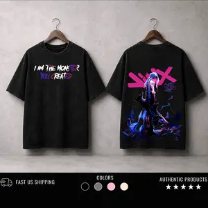 Jinx Arcane Show League Of Legends Washed Game T-shirt Game Heavyweight Cotton, Game Lover Unisex Shirt arcane merch Menswear Top Tshirt Streetwear