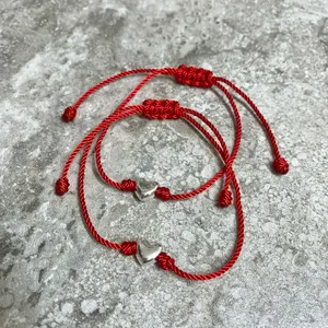 Red string heart bracelet Female Male Anniversary Daily Birthday