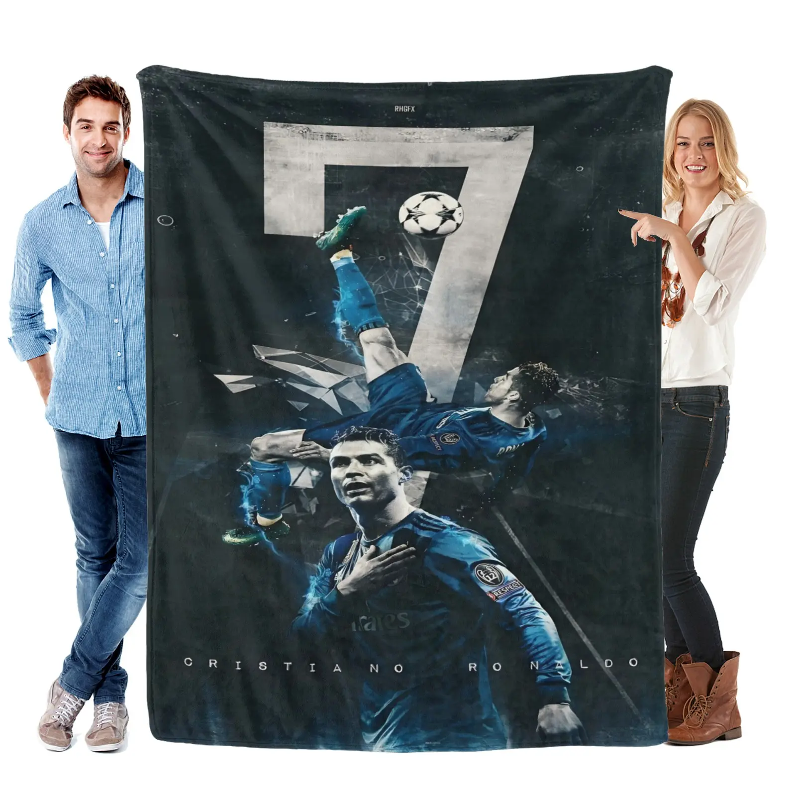 Cristiano Ronaldo-Themed Lightweight Soft Blanket, Soccer Star Decor for Bedroom & Living Room, Ideal Holiday Gift for Fans