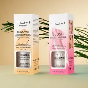 TLM Foundation Liquid Base+Color Changing Blush Makeup For Full Coverage Blush Cream Brightening Moisturizing Longlasting Non-flading Makeup Concealer Cosmetic