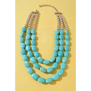 Oval beaded 3 Layered Necklace