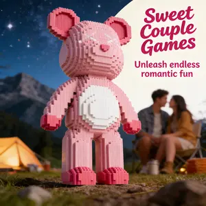 2026 New Building Blocks Toy, Trendy Bear Series, 46.5cm/18.31 Inches, 3600 Pieces, Ideal Gift for Boyfriend Girlfriend, Home Decor