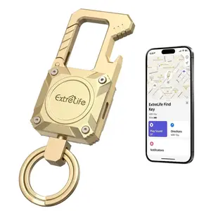Keychain Works with Apple Find My Heavy Duty Key Chain Bottle Opener Carabiner Car Key Chains with GPS Tracker Key Finder Bluetooth Tracker  Metal Steel  Travel Gadgets Handy