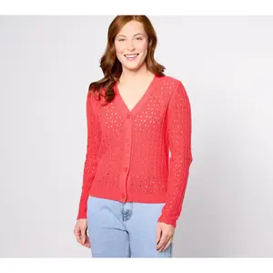 BEAUTIFUL by Lawrence Zarian Novelty Stitch Cardigan