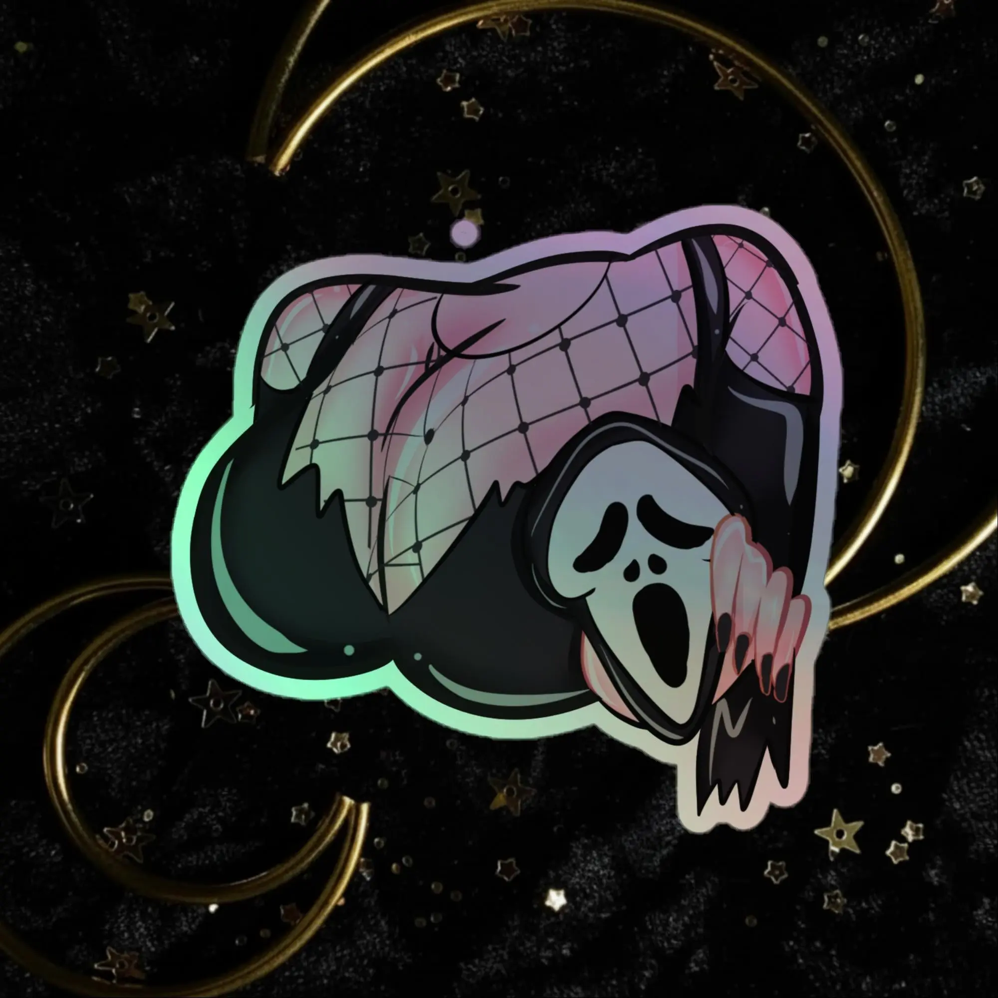 Ghostface Pale Boobs Holographic stickers