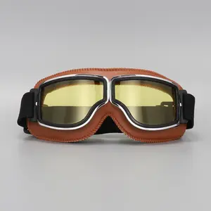 Motorcycle Riding Glasses Harley Windproof Retro Helmet Goggles Anti-Wind Sand Protection Electric Bike Half Helmet Breathable Safety Protective Gear