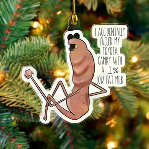 Marcus the Worm Meme Acrylic Ornament, Funny Holiday Decoration, Internet Humor Gift
