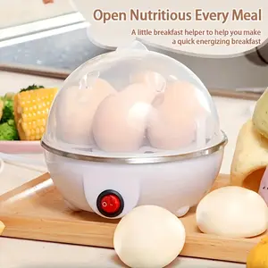 Mini Egg Cooker, Multifunctional Steamer with Transparent Lid, Large Capacity, Fits 7 Eggs, Space Saving, Essential Kitchen Accessory, Egg Cooker Machine