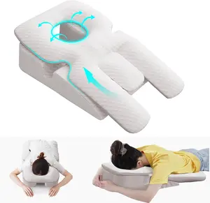 Multi‑Cutout Face Down & Side Sleeper Memory Foam Body Pillow, Orthopedic Support Pillow for Shoulder & Stomach Pain, Breathable Removable Cover Prone Sleeping Pillowace