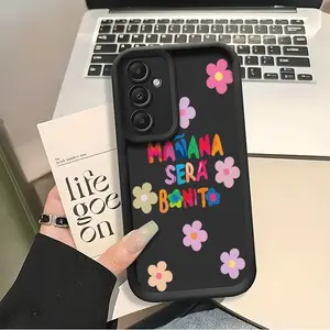 Phone Case: New Black TPU Tomorrow's Beautiful Floral Pattern, Suitable for Samsung Galaxy S26 S25 S24 S23 S22 S21 Fe Plus Ultra A13 A14 A15 A16 A17 A33 A34 A35 A36 A52 A53 A54 Note20