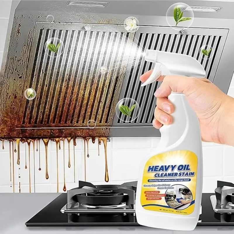 Heavy Oil Cleaner Stain, Powerful Stain Remover, Deep Clean Cleaner, Multi Purpose Cleaner for Kitchen Use, Household Cleaning Supplies, Multi Surface Oil and Grease Remover for Oven, Stove, Range Hood, Sink and Appliances (1pcs，10.15oz)
