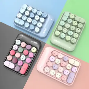 AJAZZ AK18 wireless numeric keypad notebook desktop computer numeric keypad wireless mini keypad 18-key girl cute external keypad financial cash register accounting keyboard punk round keycap computer keyboard calculatorv