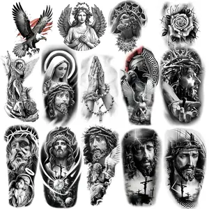 Temporary Religious Tattoos, Angels, Jesus, Mary, Stickers, Jesus Temporary , Christ Temporary , Angel Temporary , arge temporary for men and women