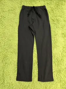 Men Uncuffed Sweatpants Black Color Elastic Drawstring Waist with Side Pockets, Comfortable Casual Streetwear for Daily Outings, Gym and Everyday Wear