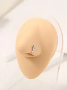 Cross Design Rhinestone Decor Nose Ring,  Punk Fake Nose Ring, Non-piercing Body Jewelry for Men & Women, Gems Nose Ring