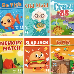 6-In-1 Kids Card Game Set, Party Card Game, Fun Educational Family Night Activity, Perfect Birthday & Christmas Gift, Ideal Holiday Present, Party Game Cards