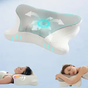 VIZIM Ergonomic Infinity Pillow Memory Foam Pillow with Dual Height Neck Support, Cooling Breathable Cover, Certified Orthopedic Pillow for Side & Back Sleepers