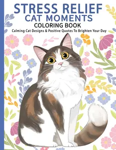 Stress Relief Cat Moments Coloring Book
