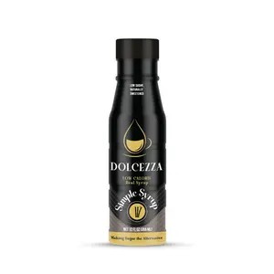 Dolcezza Simple Syrup - All Natural, No Aftertaste Syrup, Made with Allulose, Monkfruit and Cane Sugar, Low Calorie, No sugar Alcohols, 12fl Oz