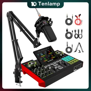 Tenlamp G10-PK Pro (Cantilever) Audio Mixer, Live Sound Card with XLR Microphone Connector, One Touch Noise Reduction, One Touch Voice Change for Podcast,Recording,Vocal,Game Voice#TikTokShopBlackFriday