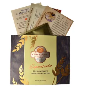 Yeast Coast Sourdough Starter Kit - Premium Dried Live Superstarter Culture for Bread Baking (15g) Robust Dehydrated artisan beginner or gift kit for traditional baking Flour
