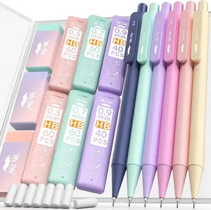 Mr. Pen- Pastel Mechanical Pencil Set with Lead Refills & Erasers, 6 Pack, 3 Sizes, 0.5 0.7 & 0.9mm, Aesthetic Mechanical Pencils Set