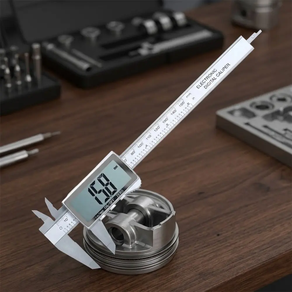 Precision Digital Caliper 0-150mm, High Accuracy Measuring Tool with LCD Display, Auto Off & Unit Conversion, Durable ABS for DIY, Metalworking, Engineering and Model Making, Portable Vernier Gauge.
