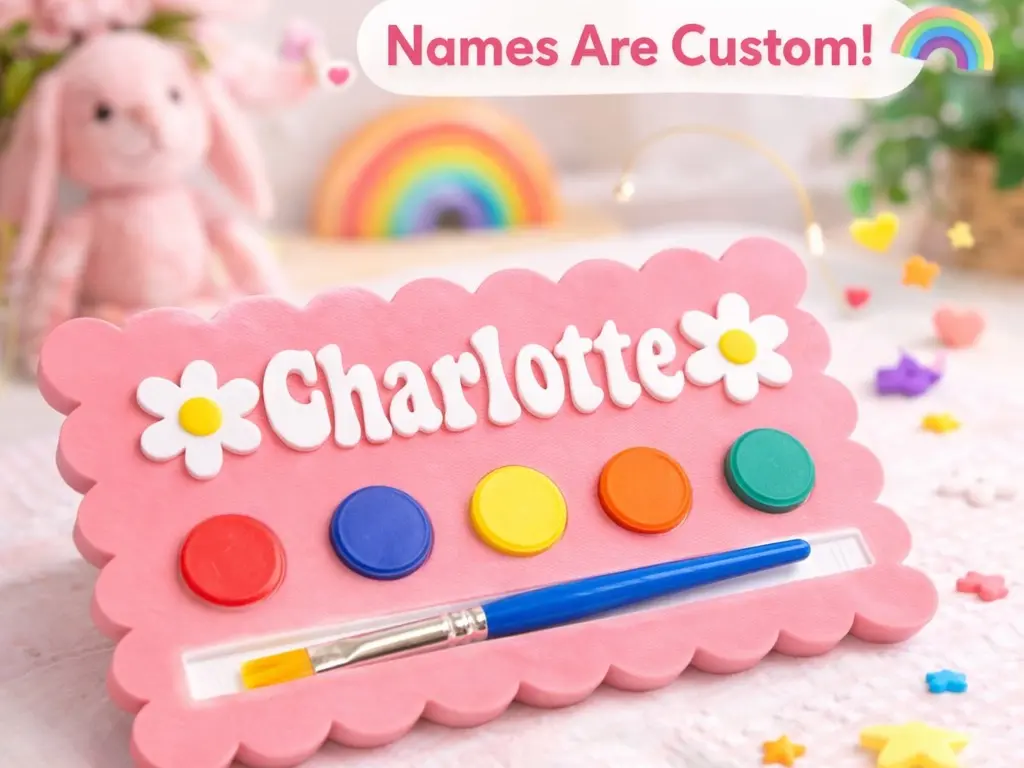 Custom Personalized Paint Palettes for Kids Featuring Vibrant Colors & Designs Perfect for Creative Play Gifts or Rainy Days Activities