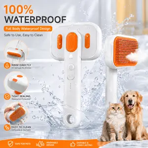 Cat Grooming Brush – Waterproof Steam Deshedding Tool, One-Button Hair Removal Comb for Cats & Dogs, Pet Fur Cleaning & Trimming, PetLovers