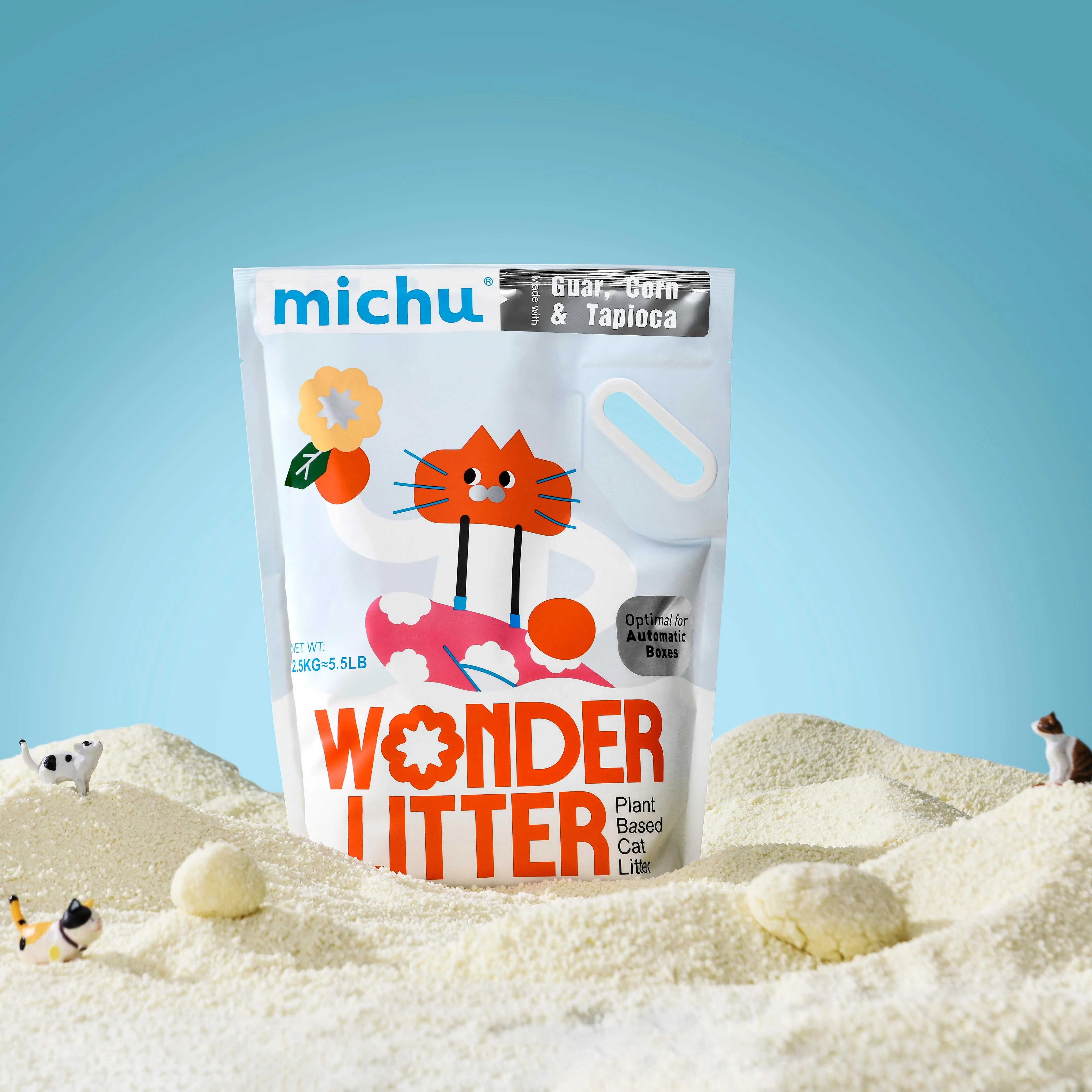 Michu Wonder Cat Litter Plant Based Litter Robot Friendly 5.5lb/88oz Michu Wonder Cat Litter Plant Based Litter Robot Friendly 5.5lb/88oz